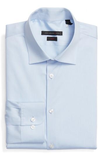 Men's John Varvatos Star Usa Slim Fit Stripe Stretch Dress Shirt L - Blue