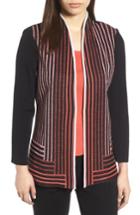Women's Ming Wang Stripe Knit Jacket - Black