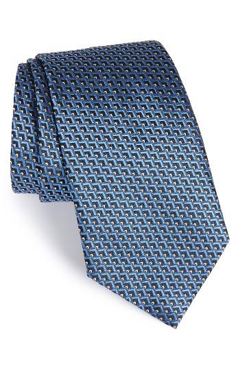 Men's Ermenegildo Zegna Geomeric Silk Tie, Size - Blue