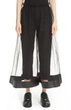 Women's Noir Kei Ninomiya Tulle Overlay Crop Pants - Black