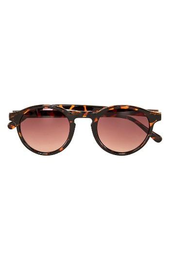 Men's Topman 44mm Round Sunglasses - Light Brown