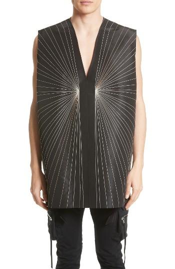 Men's Rick Owens Embroidered V-neck Vest