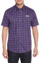 Men's Cutter & Buck Baltimore Ravens - Fremont Regular Fit Check Sport Shirt, Size - Purple