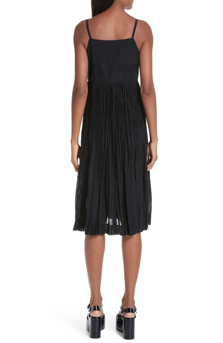 Women's Tricot Comme Des Garcons Pleated Chiffon Slipdress - Black