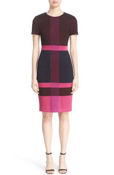 Women's St. John Collection Caribbean Plaid Knit Dress