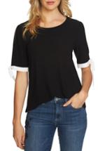 Women's Cece Tie Slit Sleeve Tee - Black