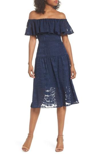 Women's Cooper St Into The Pines Off The Shoulder Dress - Blue