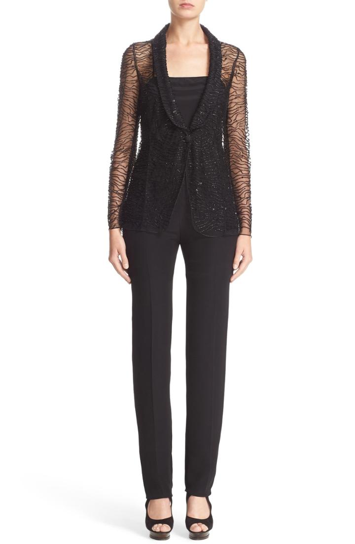 Women's Armani Collezioni Side Zip Cady Pants Us / 42 It - Black