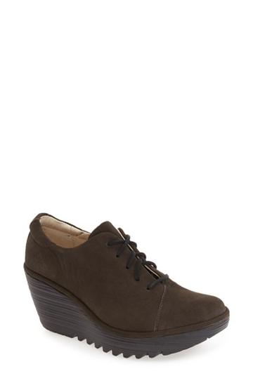 Women's Fly London 'yumi' Lace-up Platform Wedge .5-7us / 37eu - Beige