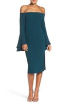 Women's Bardot 'solange' Off The Shoulder Midi Dress - Green