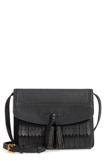Burberry Macken Fringe Leather Crossbody Bag - Black