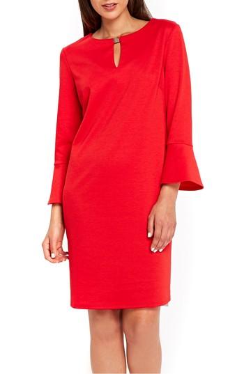 Women's Wallis Bell Sleeve Keyhole Neck Dress Us / 10 Uk - Red