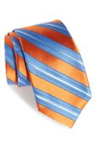 Men's Nordstrom Men's Shop Sunshine Stripe Silk Tie, Size - Orange