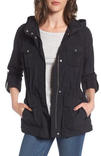 Petite Women's Vince Camuto Americana Parka P - Black
