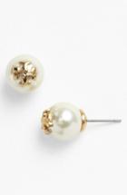 Women's Tory Burch 'evie' Swarovski Crystal Pearl Earrings