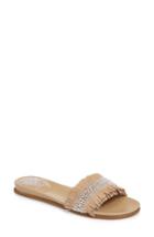 Women's Vince Camuto Ettina Fringed Slide Sandal .5 M - Beige