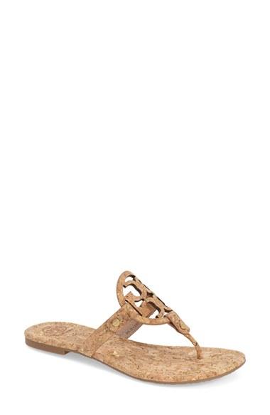 Women's Tory Burch 'miller' Flip Flop M - Beige