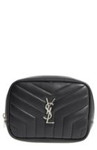 Saint Laurent Loulou Matelasse Leather Cosmetics Case - Black