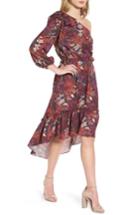 Women's Chelsea28 Asymmetrical Tiered Blouson Dress - Burgundy