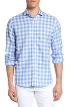 Men's Ledbury Classic Fit Gingham Sport Shirt, Size - Blue
