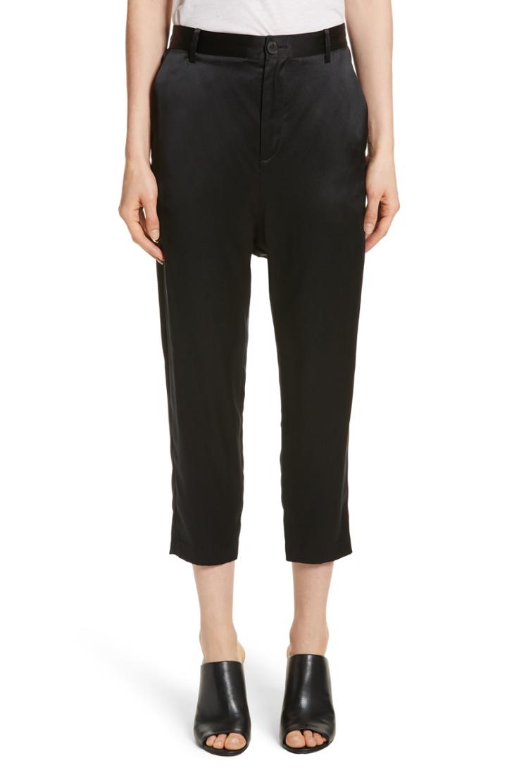 Women's Nili Lotan Paris Silk Crop Pants
