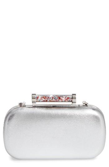 La Regale Crystal Tube Clasp Clutch - Metallic