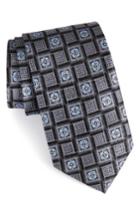 Men's Nordstrom Men's Shop Geometric Medallion Silk Tie, Size - Black