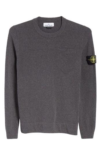 Men's Stone Island Terry Knit Crewneck Sweatshirt - Grey
