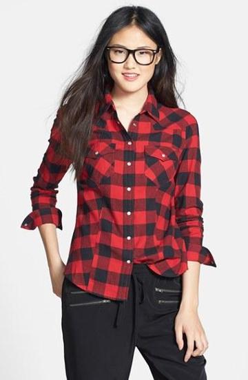 Sandra Ingrish Check Cotton Flannel Shirt (online Only) Red
