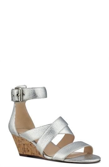 Women's Nine West Piwow Wedge Sandal M - Metallic