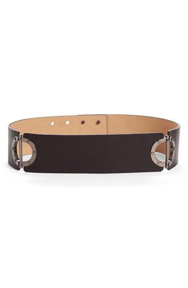 Women's St. John Collection Metal Detail Leather Belt