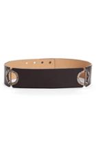 Women's St. John Collection Metal Detail Leather Belt