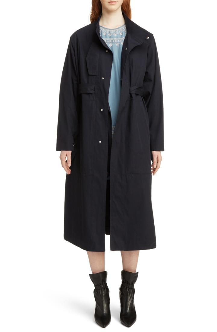 Women's Isabel Marant Jaci Cotton Trench Coat Us / 36 Fr - Black