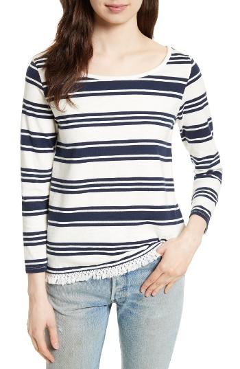 Women's Joie Sayaka Fringe Trim Stripe Tee