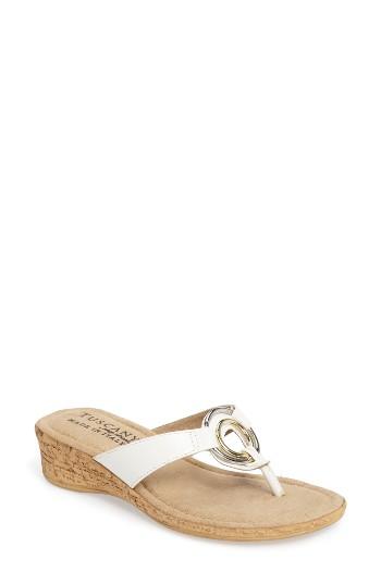 Women's Tuscany By Easy Street Fina Wedge Sandal N - White