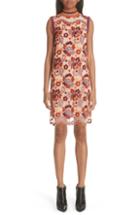 Women's Stella Mccartney Handkerchief Hem Ribbed Wool & Silk Dress Us / 42 It - Red