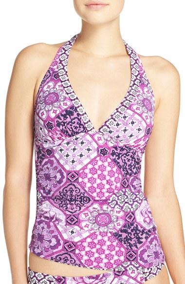 Women's Tommy Bahama 'tiles Of Tropics' Reversible Halter Tankini Top