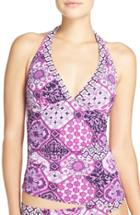 Women's Tommy Bahama 'tiles Of Tropics' Reversible Halter Tankini Top