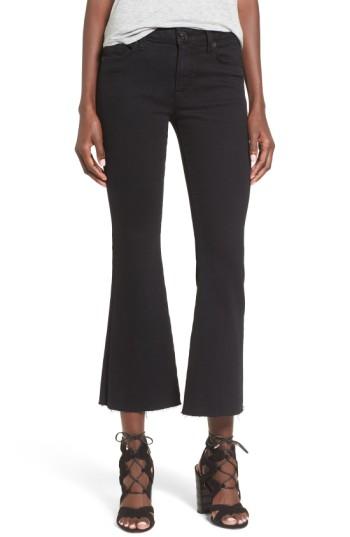 Women's Hudson Jeans 'mia' Raw Hem Crop Flare Jeans - Black