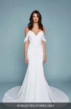 Women's Katie May Embroidered Chiffon Off The Shoulder Mermaid Gown, Size In Store Only - Ivory