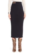 Women's Fendi Logo Waist Pencil Skirt Us / 40 It - Black