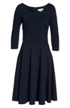 Petite Women's Harper Rose Pleated Waist Fit & Flare Dress P - Blue