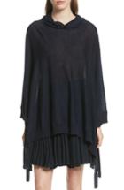 Women's Vince Hooded Wool & Cashmere Poncho /small - Blue