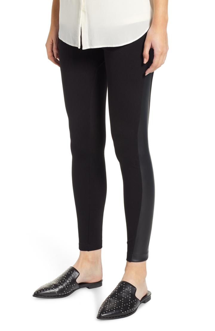 Women's Lysse Gemma Faux-leather Panel Ankle Leggings - Black