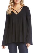 Women's Karen Kane Crisscross Bell Sleeve Top - Black