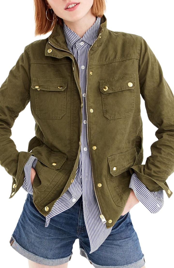 Women's J.crew Uncoated Downtown Field Jacket