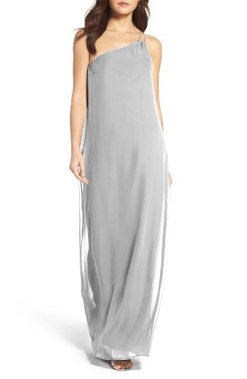 Women's Nouvelle Amsale Hadley One-shoulder Chiffon Gown - Blue