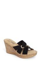 Women's Tuscany By Easy Street Solaro Platform Wedge Sandal .5 N - Black