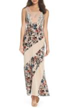 Women's Harlyn Burnout Velvet Mix Media Maxi Dress - Ivory