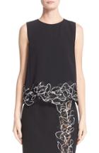 Women's Versace Embellished Lace Trim Cady Top